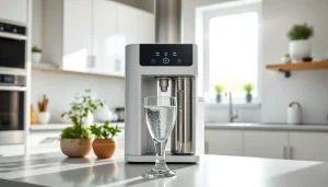 Showcase of the best home water filtration system in a bright, modern kitchen.