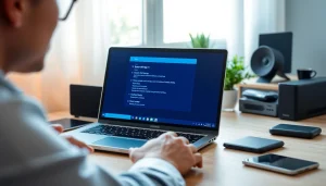 Fix Windows 11 slow startup by troubleshooting laptop performance issues in a modern workspace.