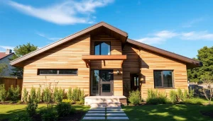 Inviting SIP house for sale featuring a modern design and beautiful landscaping in a sunny environment.