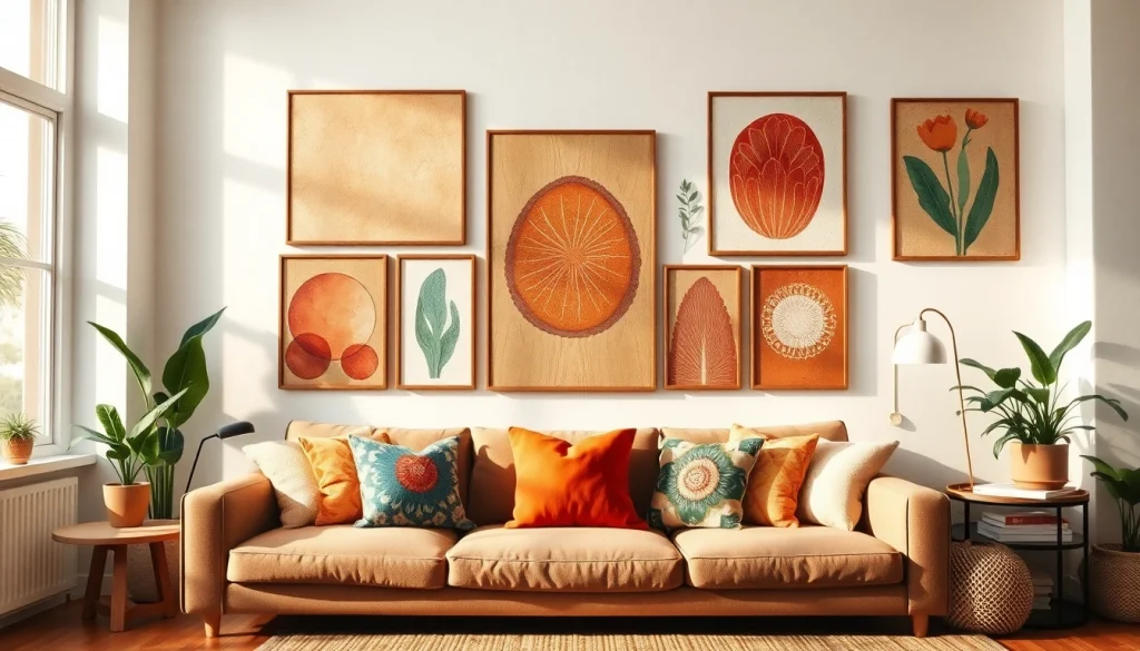 Enhance your walls with vibrant printable boho art showcasing unique designs and textures.