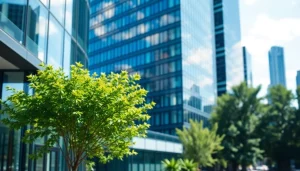 Visualisierung Architektur mit modernem Gebäude in urbanem Umfeld und detaillierten Texturen.