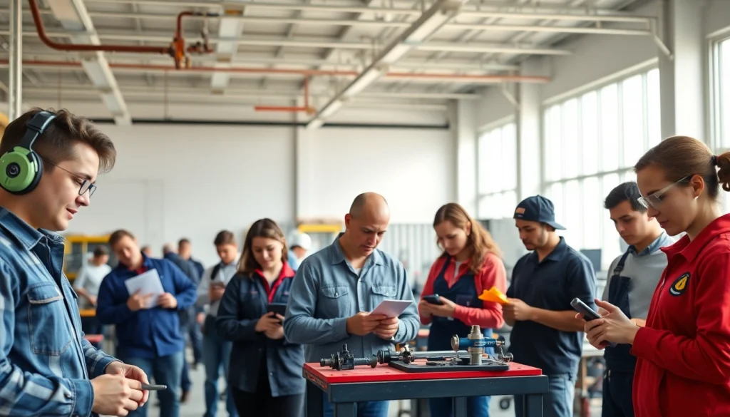 Students learning practical skills at a trade school Tennessee, focused on hands-on training in a modern environment.