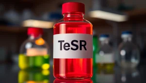 Promote all check functionality of TeSR™ media bottle in a modern lab environment with focus on quality and precision.