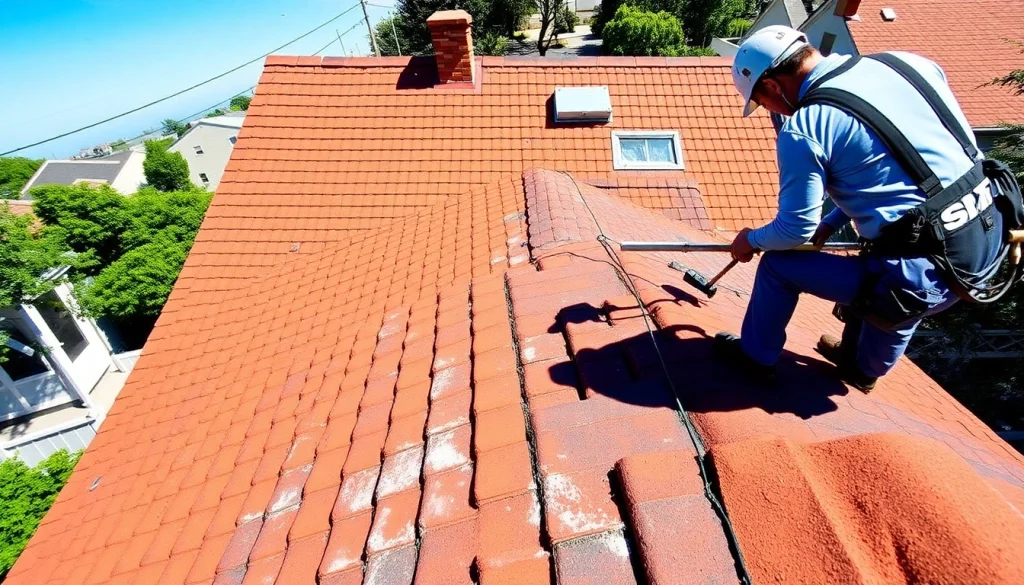 Professional roof repairs Gold Coast by skilled worker demonstrating quality craftsmanship.