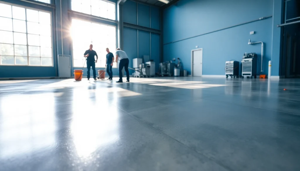 Concrete Coatings Minneapolis professionally applied in a bright commercial setting.