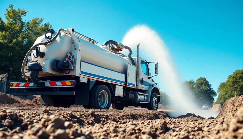 Showcase of hydro eexcavation nc services with precise equipment on a construction site.