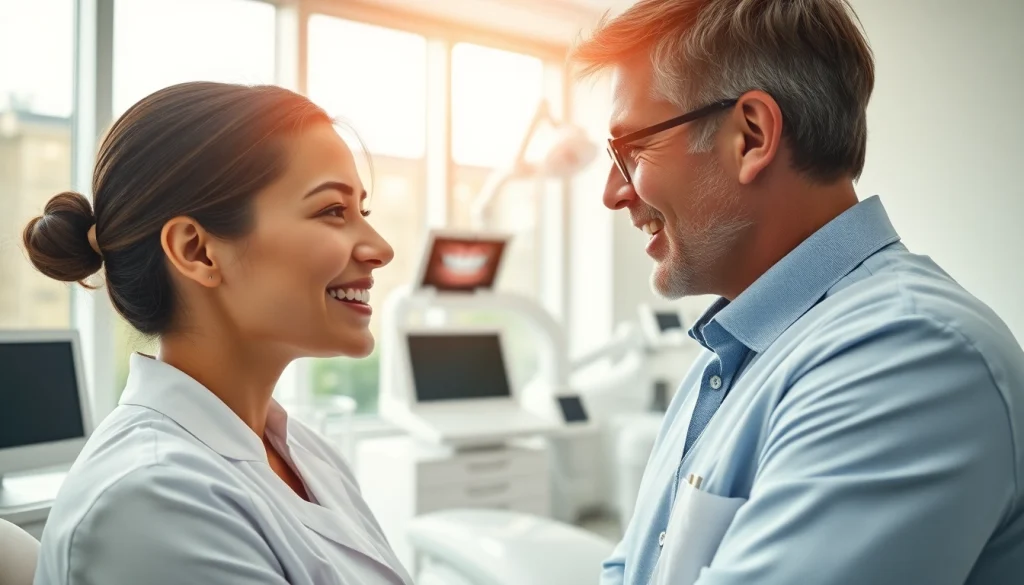 Orthodontist Edmonton consulting with a patient in a modern clinic environment