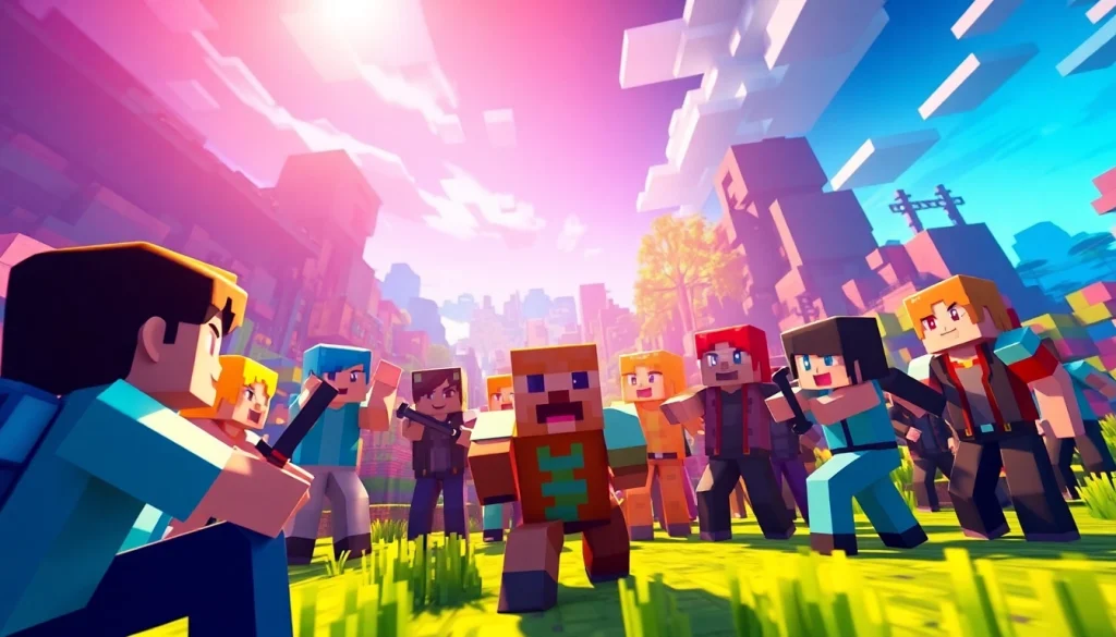 Engage with exciting Eaglercraft servers featuring players collaborating in action-packed gaming adventures.