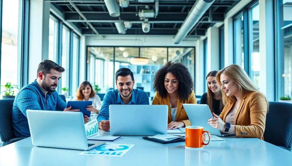 Boost your engagement with social media marketing edmonton in a collaborative office environment.