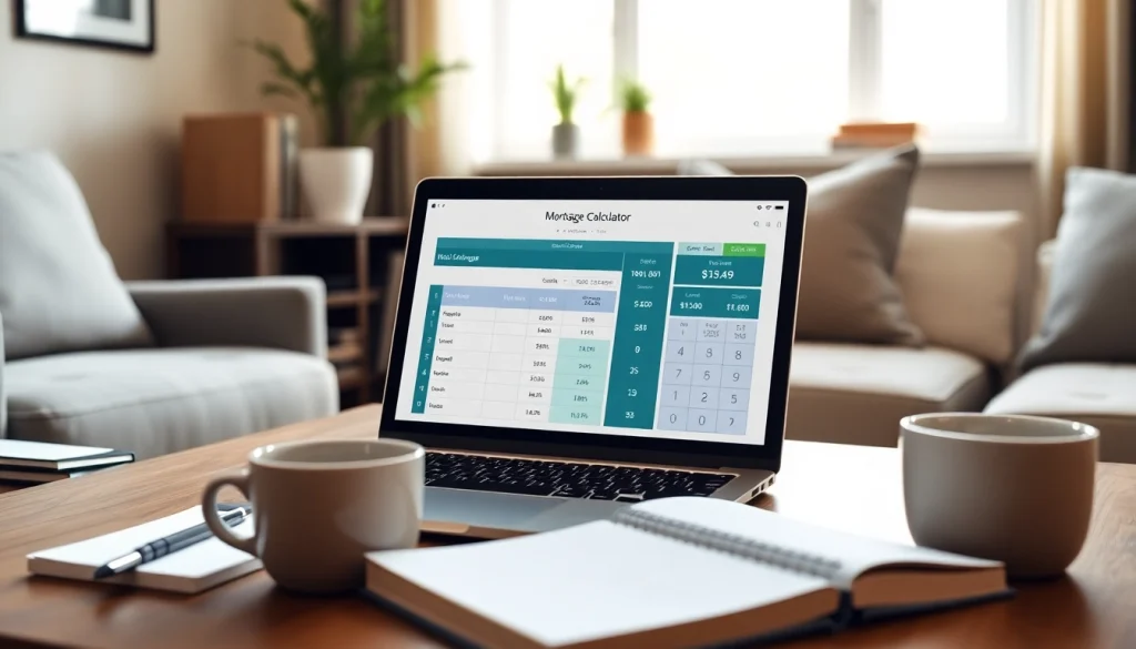 Use the BC Mortgage Calculator to estimate your monthly payments with a user-friendly interface in a cozy office.
