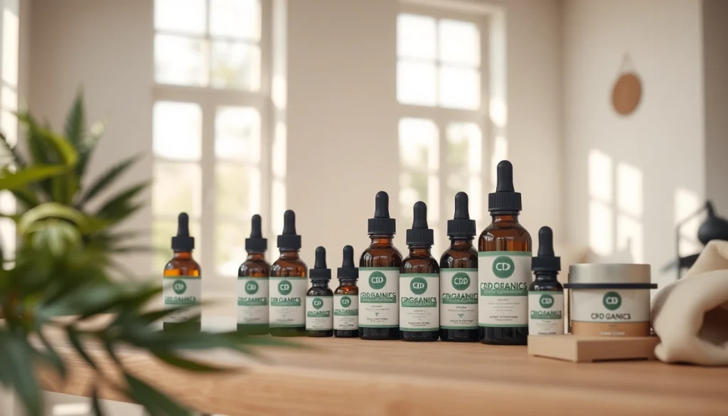 Showcasing organic cbd organics products in a calming wellness environment, emphasizing health.