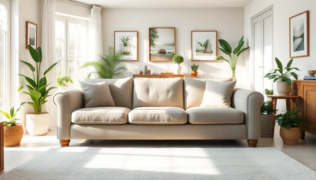 Enhance the comfort with Isle of Man sofa cleaning showcasing a fresh, pristine sofa in a bright room.