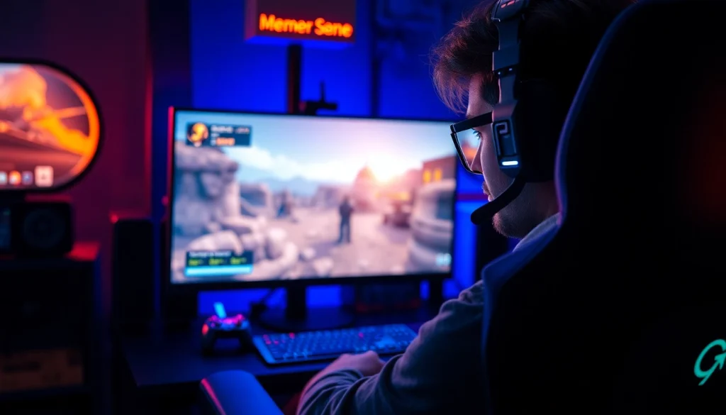 Buy MemeSense CS2 with powerful features showcased in a professional gaming setup.