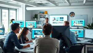 Showcase of kc website design collaboration among diverse designers in a vibrant office