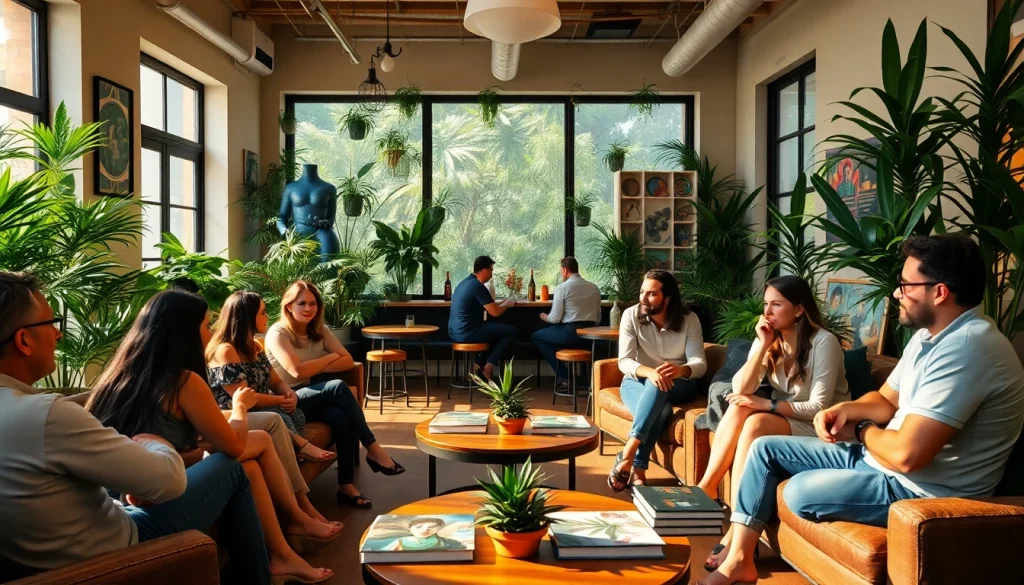 Discover the vibe at https://cannabisbcn.com, a vibrant cannabis club scene filled with lively patrons and warm decor.