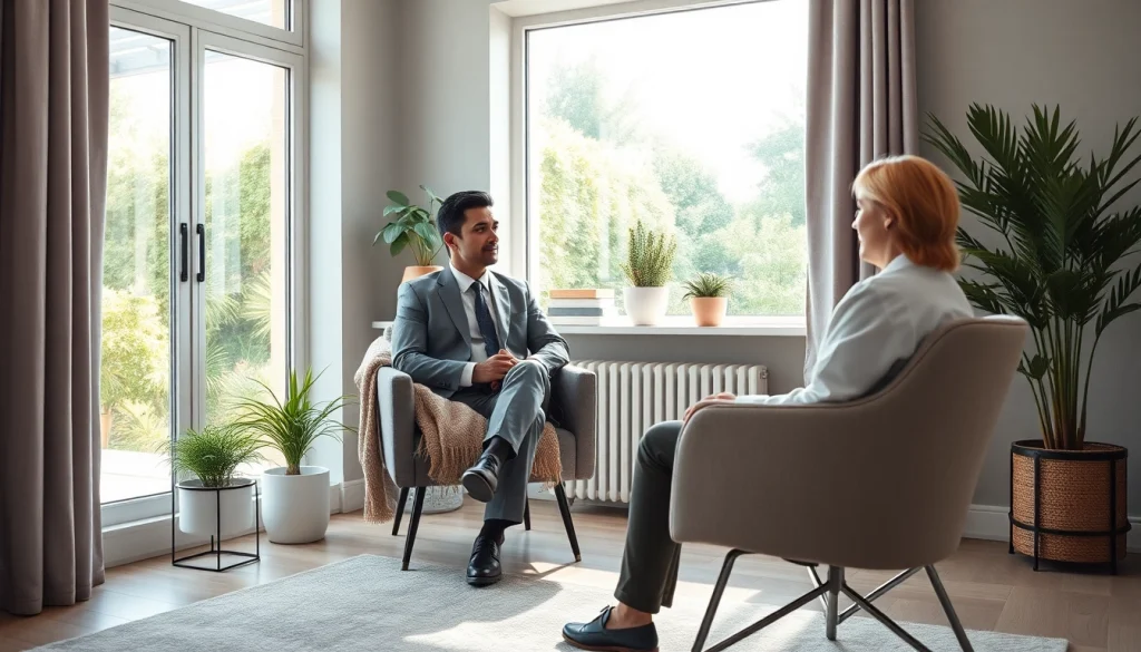 Engaging session between a client and the best psychiatrist in dubai in a peaceful office.