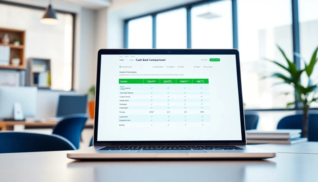 Visual of the best cashback comparison tool interface highlighting detailed offers.