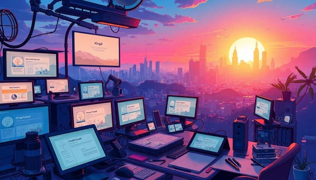 Creating captivating KlingAI Prompts in a vibrant digital artist's workspace.
