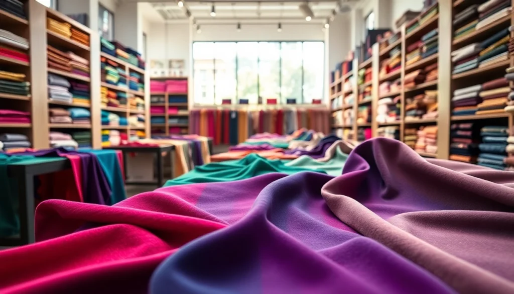 Punta di Roma stoffen gepresenteerd in een elegante textielwinkel.
