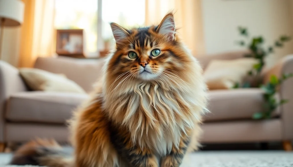 Maine Coon cats for sale Sacramento showcasing a majestic Maine Coon in a sunny living room.