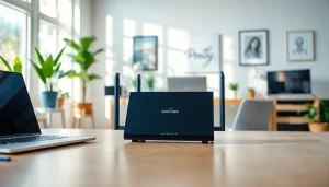 Discover the benefits of Sonic Fiber Promo in a vibrant, modern workspace setup.
