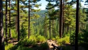 Vibrant view of the Taiga biome showcasing lush forests and rich wildlife.