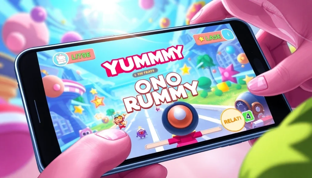 Engage with YONO RUMMY through vibrant graphics and exciting gameplay on a mobile screen.
