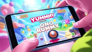 Engage with YONO RUMMY through vibrant graphics and exciting gameplay on a mobile screen.