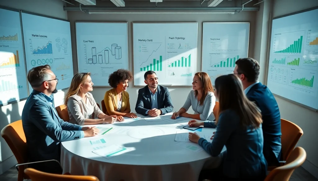 Leverage business opportunities through strategic collaboration in a professional team meeting.