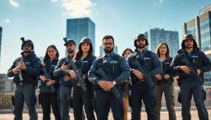 Providing security services Leeds with a professional team in tactical gear and modern equipment.
