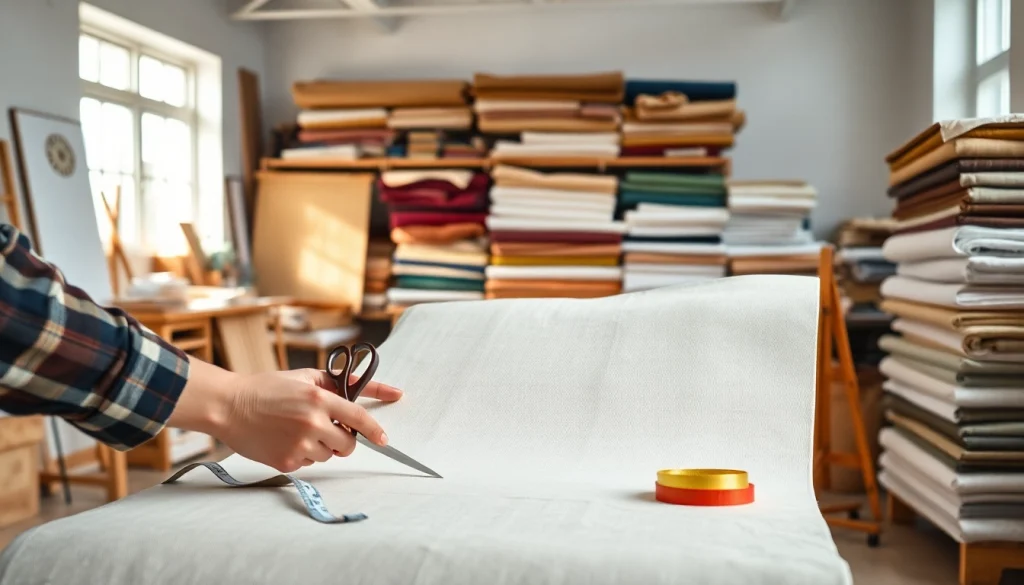 Verken canvas stoffen met unieke texturen en levendige kleuren in een creatieve studio.