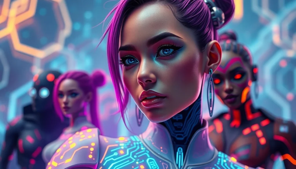 Engaging scene of NSFW AI characters showcasing vibrant character designs.