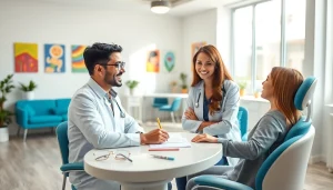 Consultation with an orthodontist Myrtle Beach in a bright, welcoming office atmosphere.