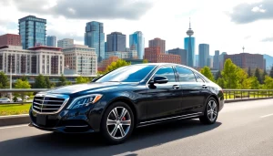 Transfer Vancouver airport to downtown in luxury vehicle amidst vibrant Vancouver skyline