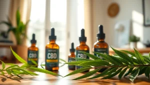 Showcasing CBD UK products with natural hemp elements to emphasize relaxation and wellness.
