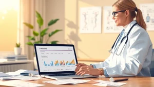Compare eprescribing vs traditional prescribing with a healthcare provider in a modern office.
